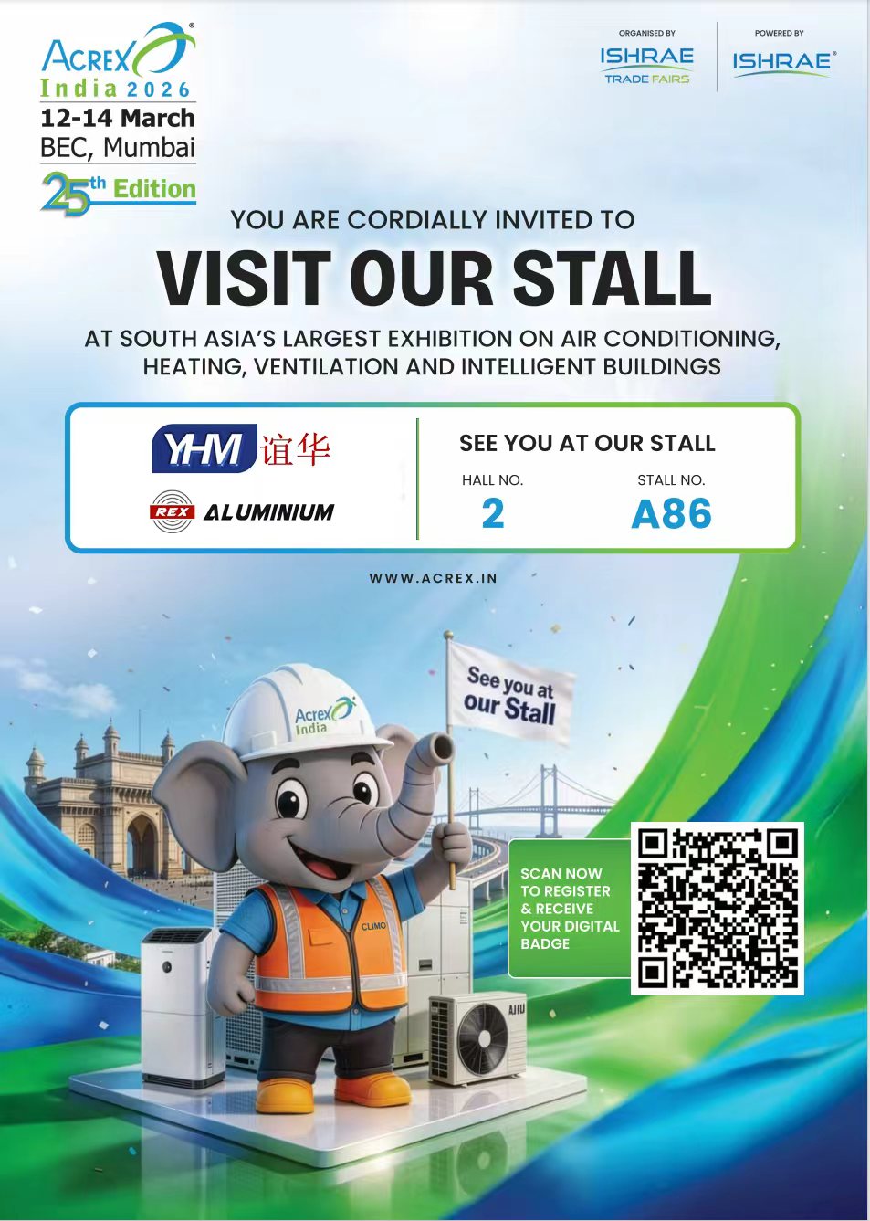 YHM & REX ALUMINIUM llega a ACREX India 2026!